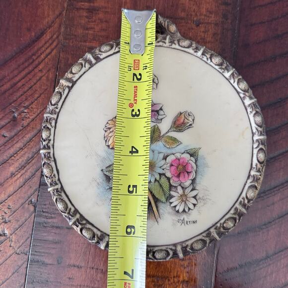 Artini Hand Painted Twin Etched 4D Sculptured Floral Wall Art #10050 Vintage - Picture 10 of 16